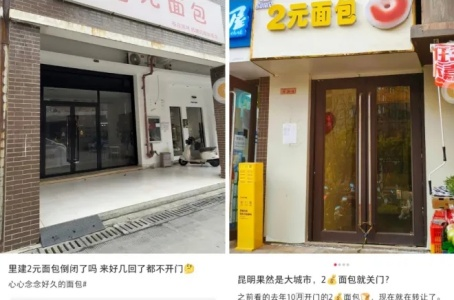 从“狂飙”到“速冻”，2元面包店为何大面积闭店？